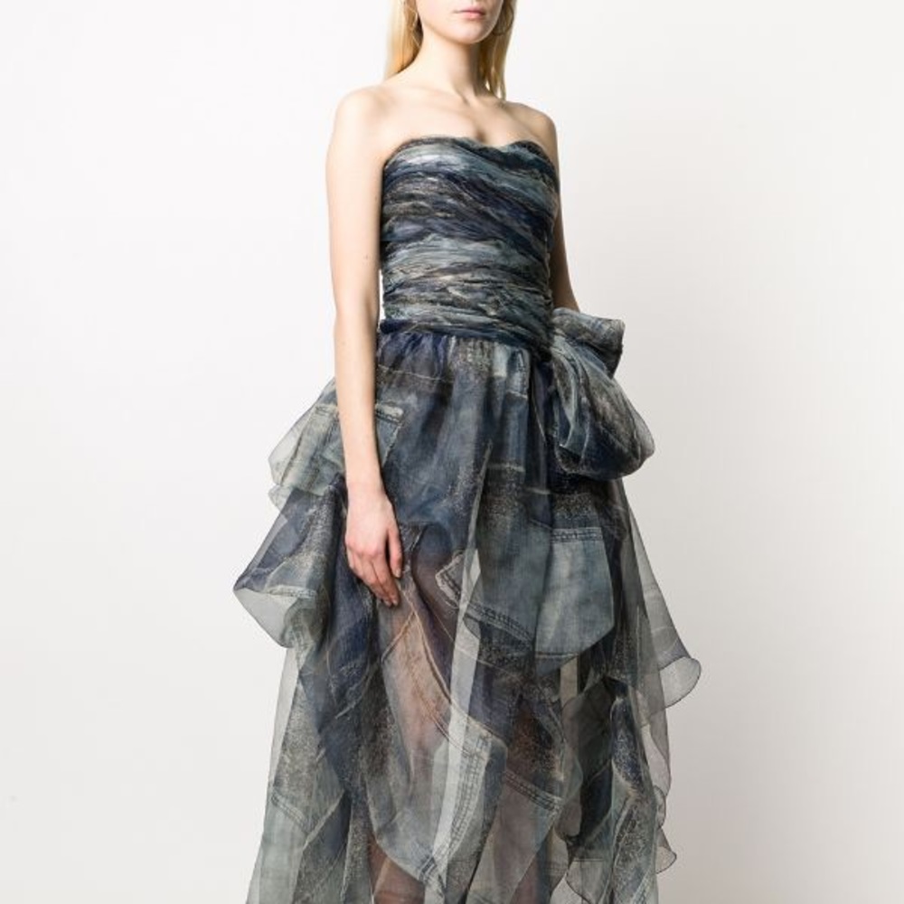 ERMANNO SCERVINO strapless ruffled long dress - Picture 4 of 5